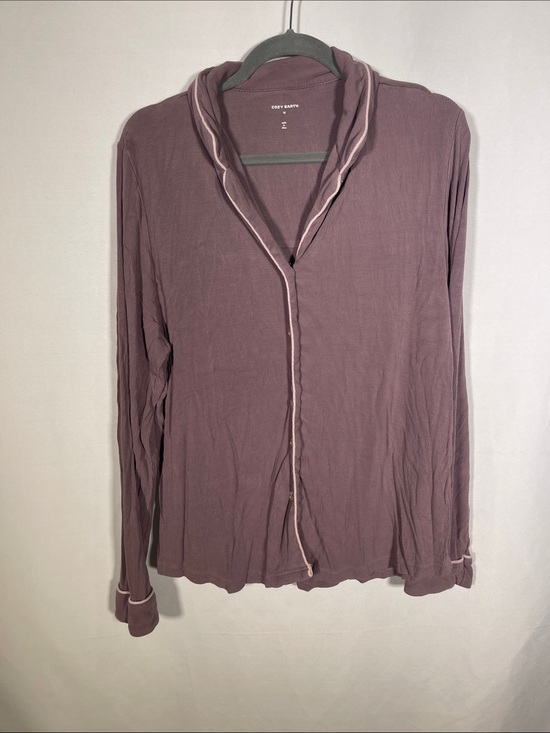 cozy earth Other - COZY EARTH WOMENS BAMBOO RIBBED LONG SLEEVE PAJAMA TOP PURPLE MEDIUM